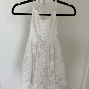 Guess White Lace Halter Dress